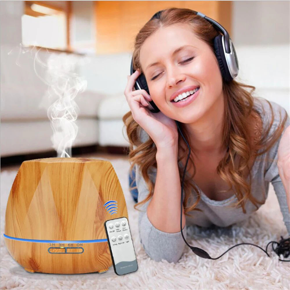 Difusor de aceites esenciales aromaterapia Humidificador de aire ultrasónico Control remoto automático Humidificador 300 500 1000ml