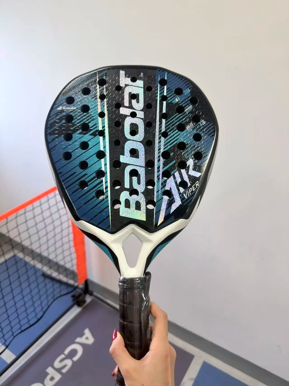Raqueta de Pádel Ligera de Fibra de Carbono Estilo Jaula, Núcleo de Espuma de Memoria EVA, Superficie Suave, Raqueta Deportiva