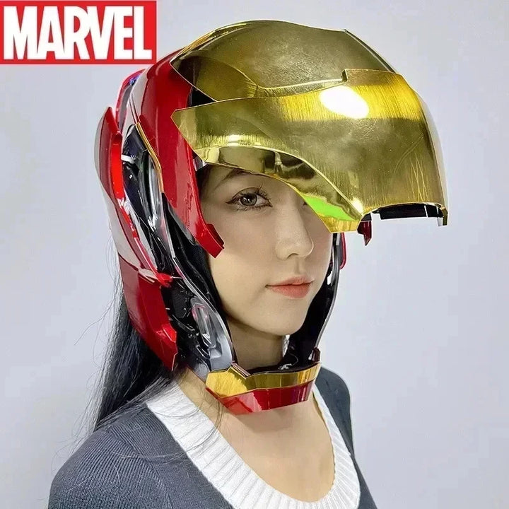 Marve 1/1 Iron Man Mk5 nuevo casco Mk50 Jarvis usable y Transformable apertura eléctrica activada por voz cierre regalo de cumpleaños