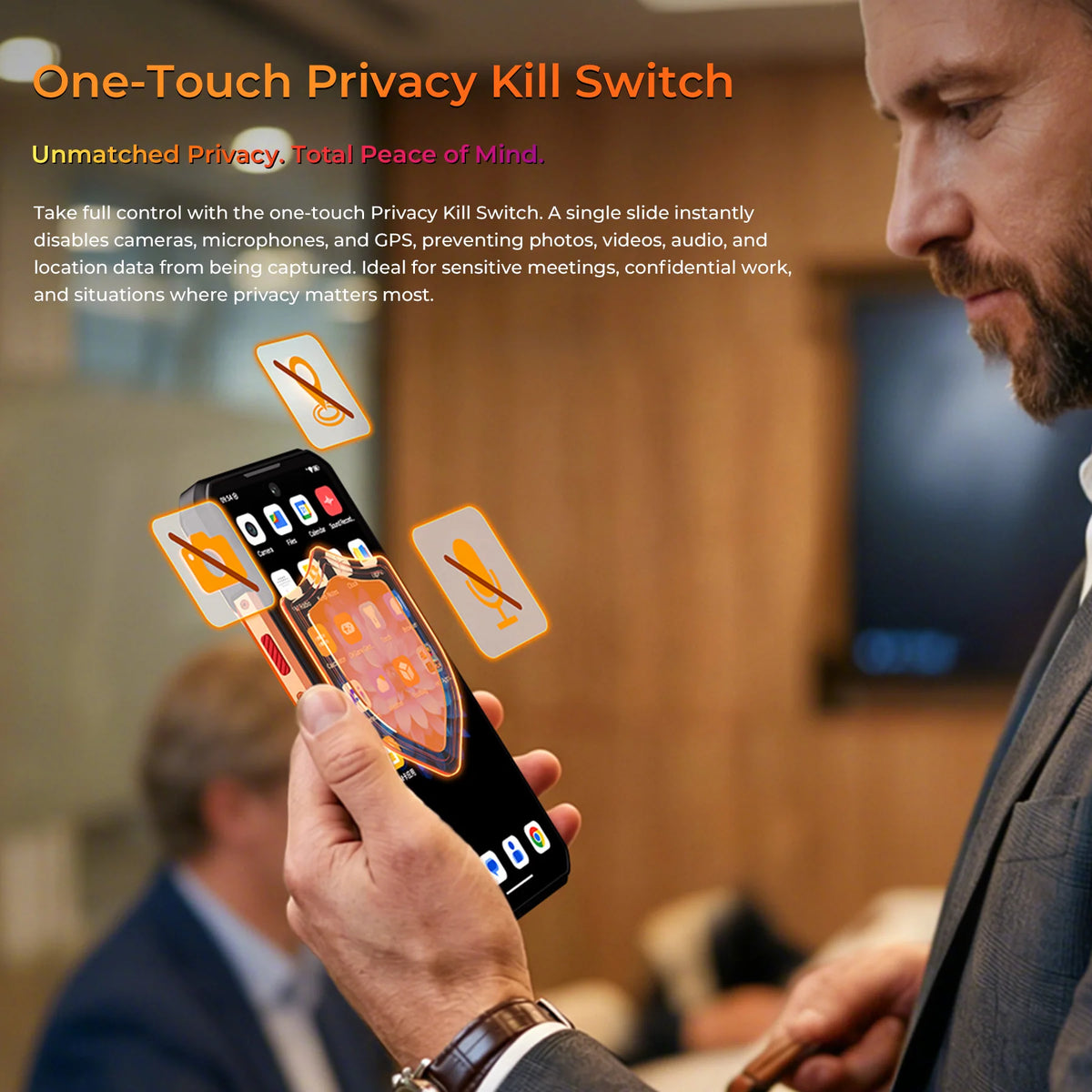 OUKITEL WP500 Ultra, el primer teléfono resistente con tecnología de IA térmica del mundo, con interruptor de privacidad, pantalla FHD+ de 6.78'', MTK Dimensity 8300, 36GB(12+24) de RAM + 1TB, 10000mAh, 45W, 108MP, luz de