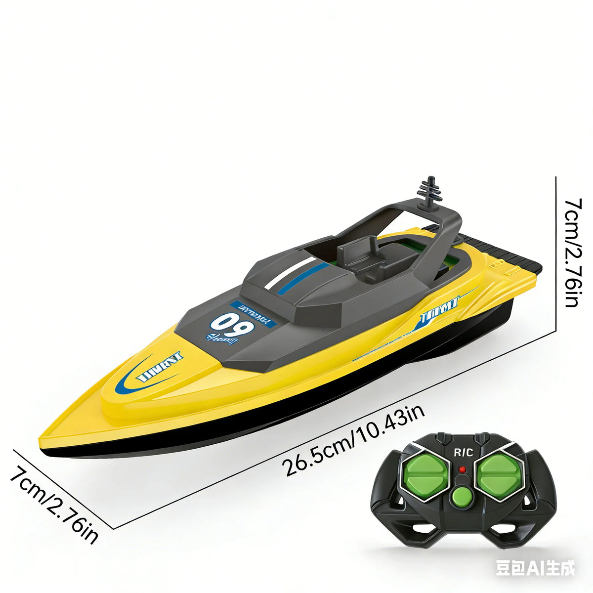 Lancha RC de alta velocidad a prueba de agua de 2.4G, barco eléctrico a control remoto con doble motor, juguete acuático para carreras en piscinas y lagos al aire libre