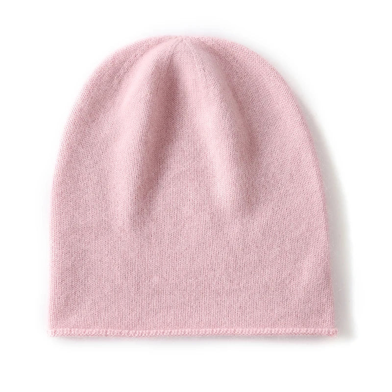 2025 invierno Unisex 100 gorros de cachemira al aire libre Casual mantener caliente Color sólido gorro de punto de cachemira mujeres/hombres gorras de cobertura