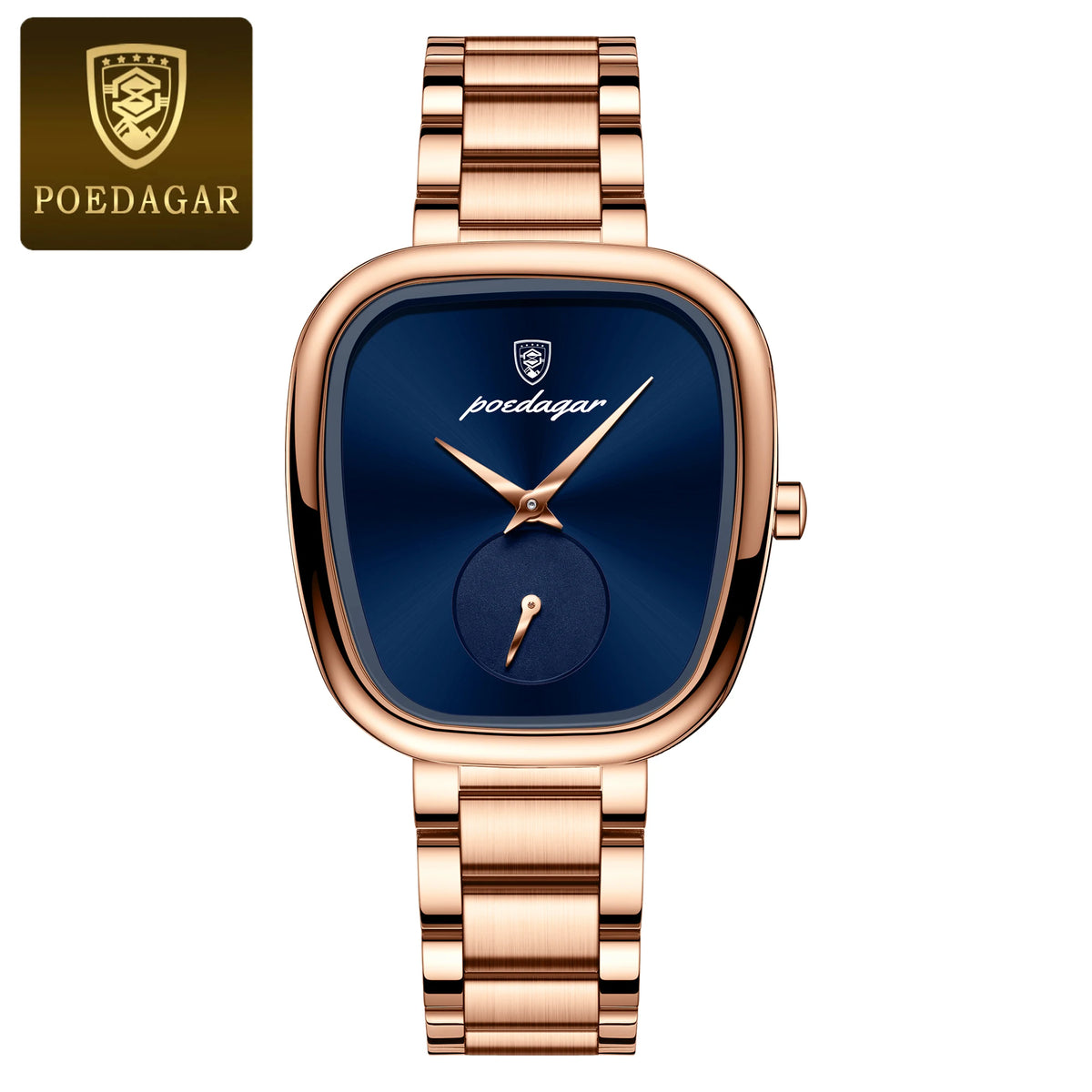 Reloj de pulsera original y exquisito para dama POEDAGAR, reloj de cuarzo resistente al agua de acero inoxidable, reloj de moda elegante para mujer