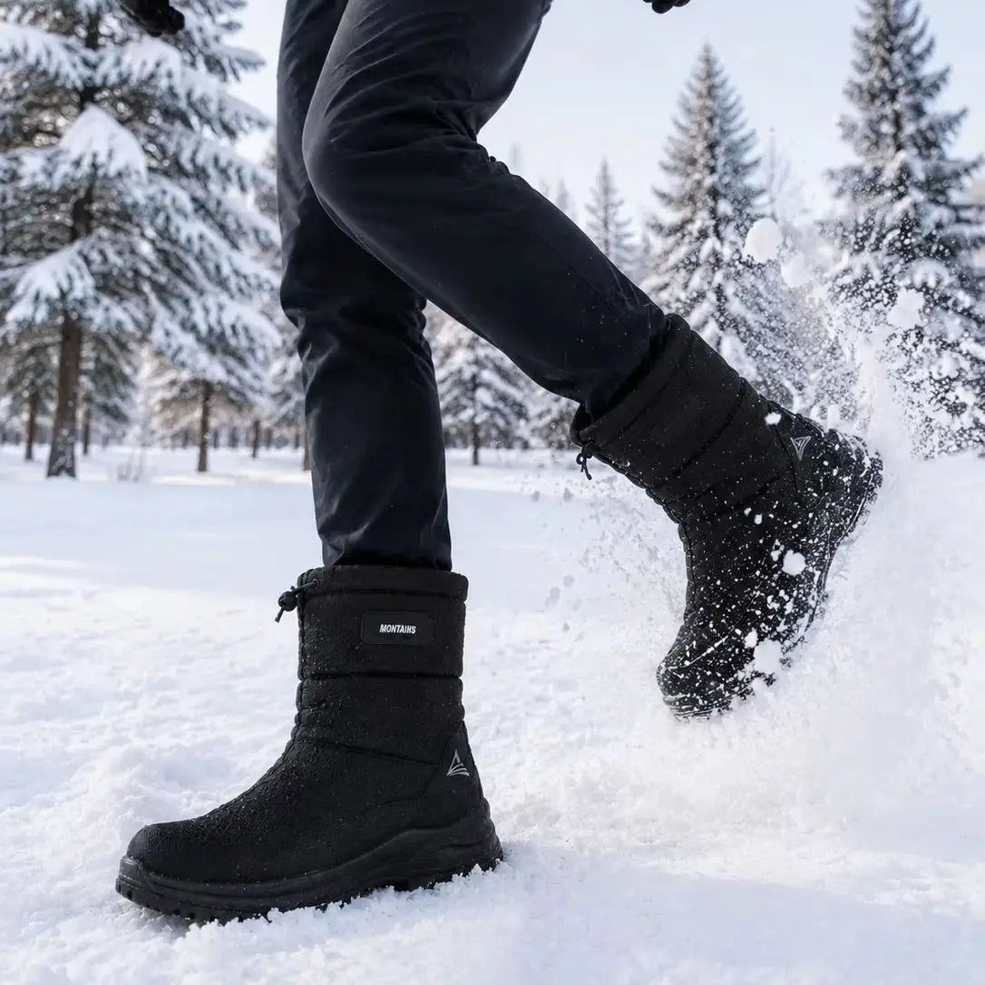 Botas de Nieve de Invierno para Mujer, Tallas Grandes, Cálidas, Forradas de Piel, Resistentes al Agua, Antideslizantes, con Cierre Lateral, Regalo de Navidad y Año Nuevo