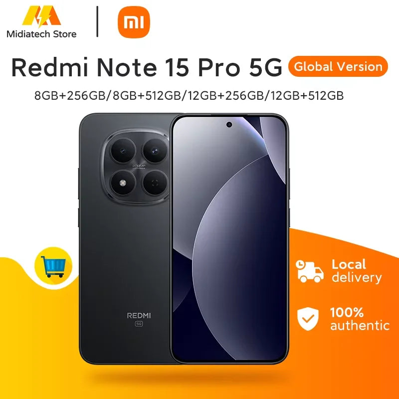 Versión Global Redmi Note 15 Pro 5G Dimensity 7400-Ultra 256GB 512GB Smartphone Batería 6580mAh 45W Cámara Principal 200MP OIS Teléfono Móvil Xiaomi