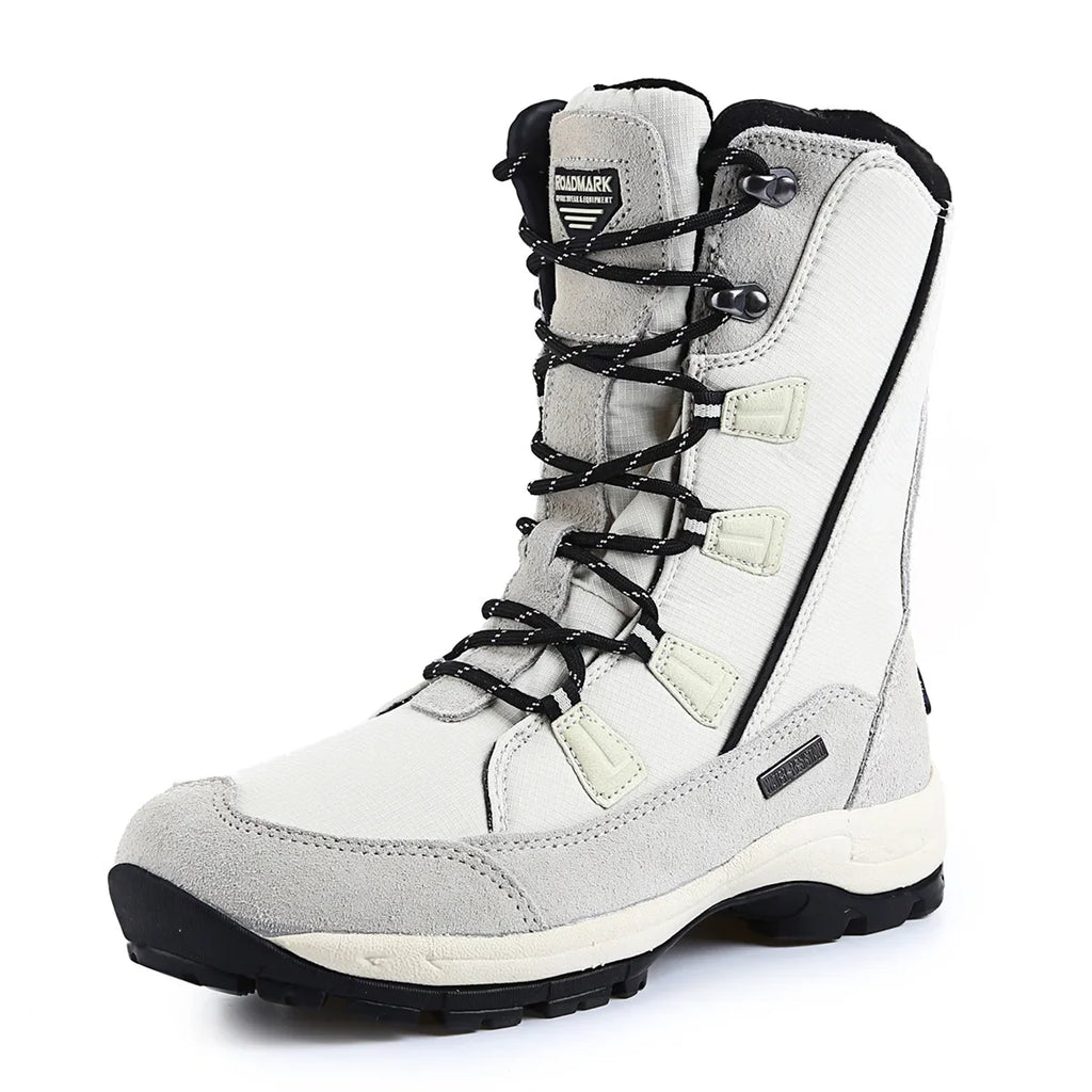 Calzado Deportivo de Invierno para Hombre y Mujer, Botas de Nieve, Botas de Senderismo Cálidas, Gruesas, Impermeables, Antideslizantes, Botas de Viaje, Botas de Esquí para Mujer