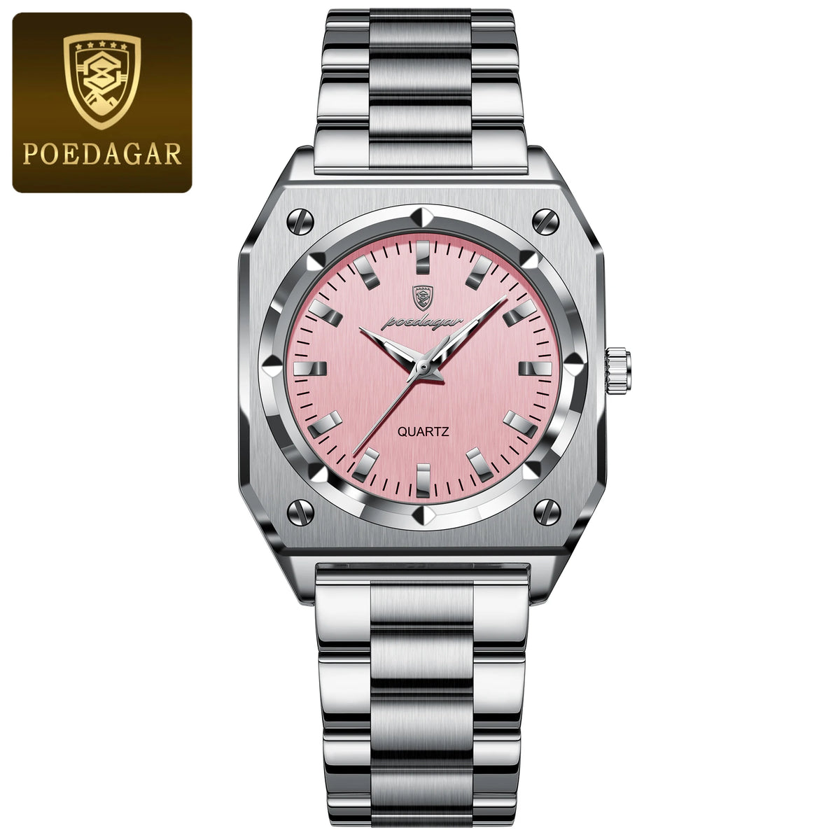 Reloj de pulsera elegante para dama POEDAGAR, resistente al agua, de acero inoxidable, luminoso, reloj de mujer exquisito, cuarzo, relojes de mujer de alta calidad