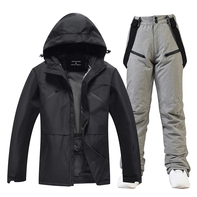 Conjunto de traje de esquí impermeable para hombre y mujer, traje de nieve, conjunto de chaqueta y pantalón de esquí, ropa de exterior, snowboard, en general