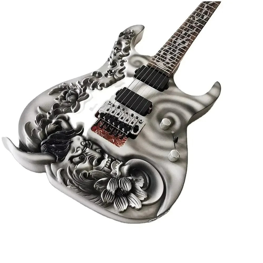 Guitarras eléctricas talladas grabadas a mano vendedoras calientes de alta calidad