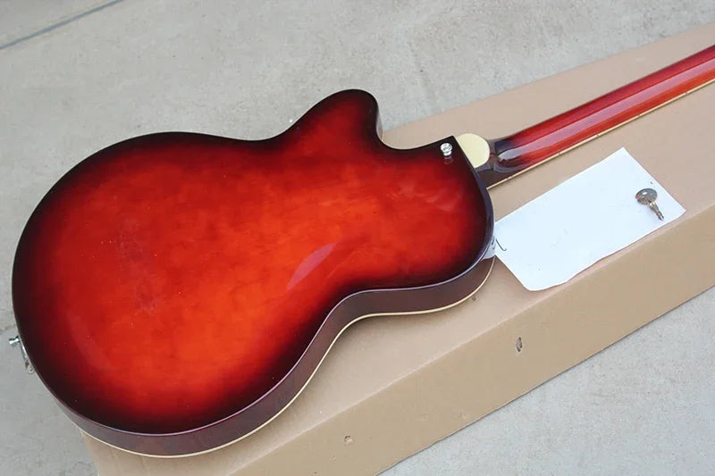 Guitarra Eléctrica Semihueca Color Vino Tinto, Guitarra Eléctrica de 6 Cuerdas