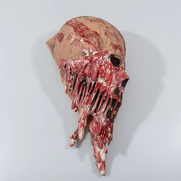 Máscara de calavera sangrienta de terror, Cosplay de esqueleto aterrador, máscara de látex de cara completa, casco, accesorios para disfraces de fiesta de Halloween
