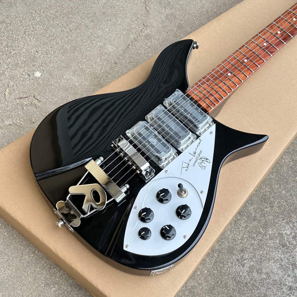 Guitarra eléctrica Johnlennon modelo 325, color negro, 3 mini pastillas, guitarra de alta calidad, en stock, envío rápido