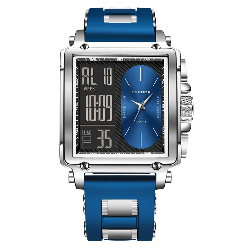 Nuevo reloj digital cuadrado de moda LIGE para hombre, reloj de pulsera de cuarzo deportivo informal, cronógrafo de lujo de la mejor marca FOXBOX