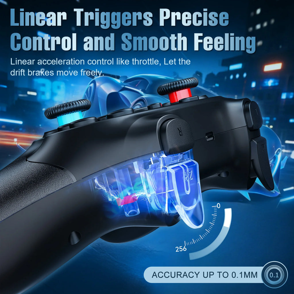 Mandos de juego para Nintendo Switch/Pro/OLED/PC, mando inalámbrico Bluetooth con vibración y función turbo, joystick para videojuegos