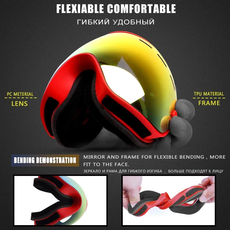 PHMAX gafas de esquí para hombre, gafas de Snowboard para mujer, gafas de sol de invierno para nieve al aire libre UV400, lentes de doble capa, gafas de esquí antiniebla