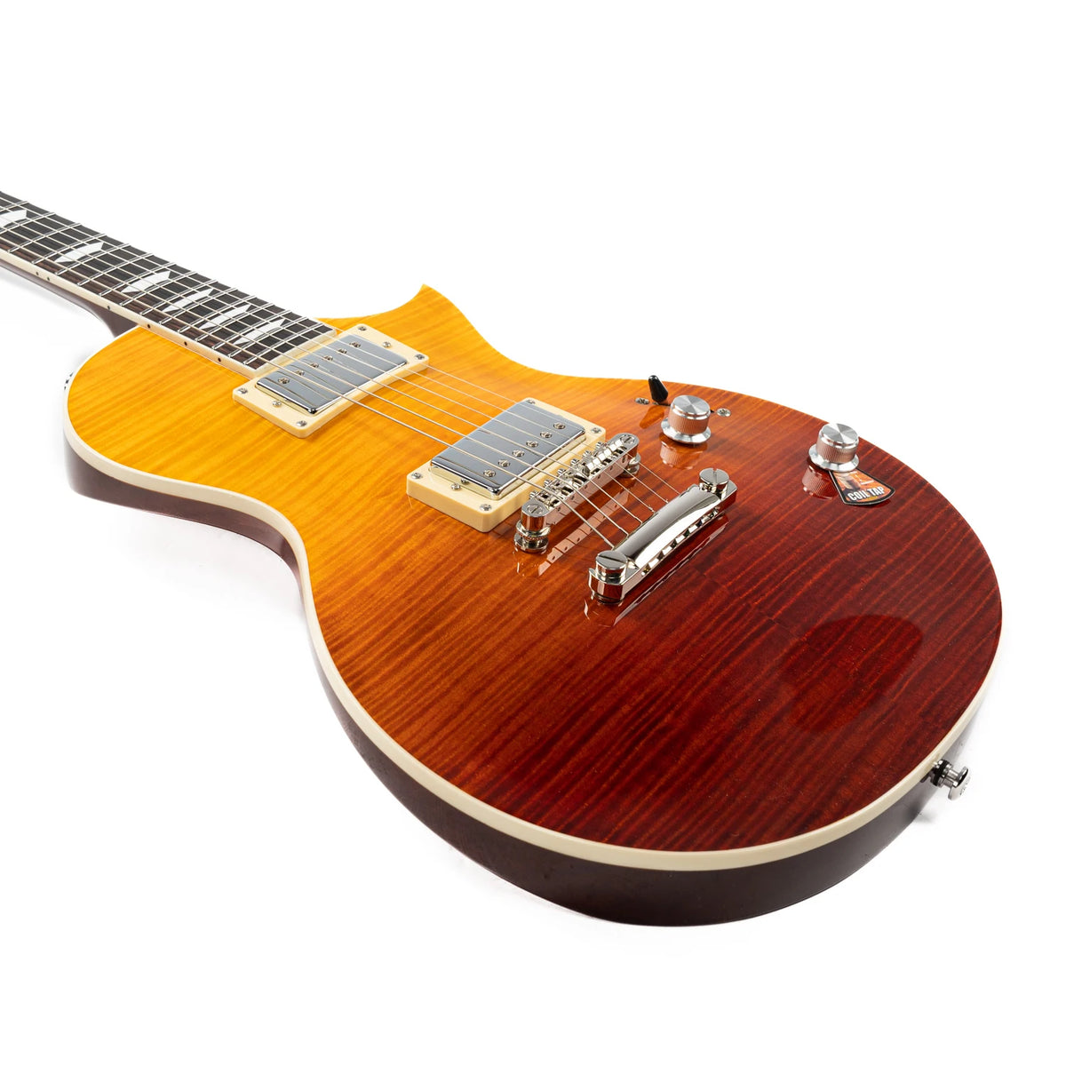Guitarras Eart EGLP-620 Sintonizadores de bloqueo superior de arce flameado Pastillas divididas en bobina Guitarra eléctrica