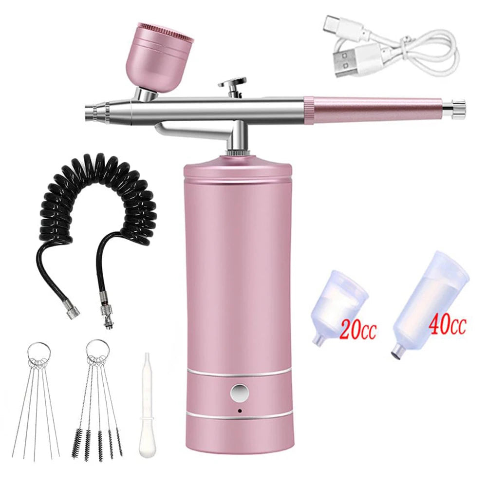Aerógrafo para uñas con compresor, cepillo de aire portátil con compresor para decoración de uñas, pintura de pastel, aerógrafo artesanal, compresor para decoración de uñas