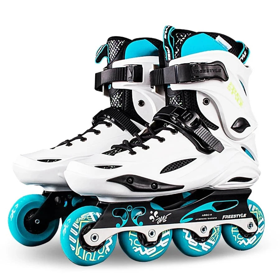 Patines en línea originales de PU para adultos y niños, 4 ruedas, Patines de marco plano para Slalom, deslizamiento, FSK, patinaje de carretera