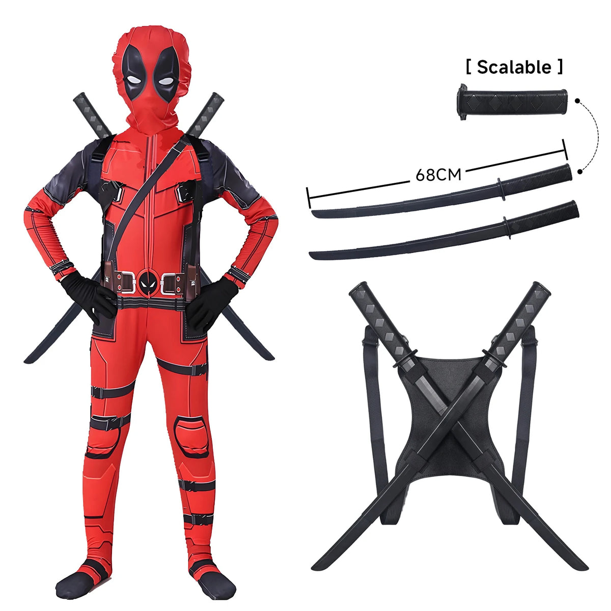 Disfraz de Deadpool de Alta Calidad, Disfraz de Halloween, Traje de Deadpool, Mono de Deadpool, Disfraz para Carnaval, Festival, Regalo, Set con Espada