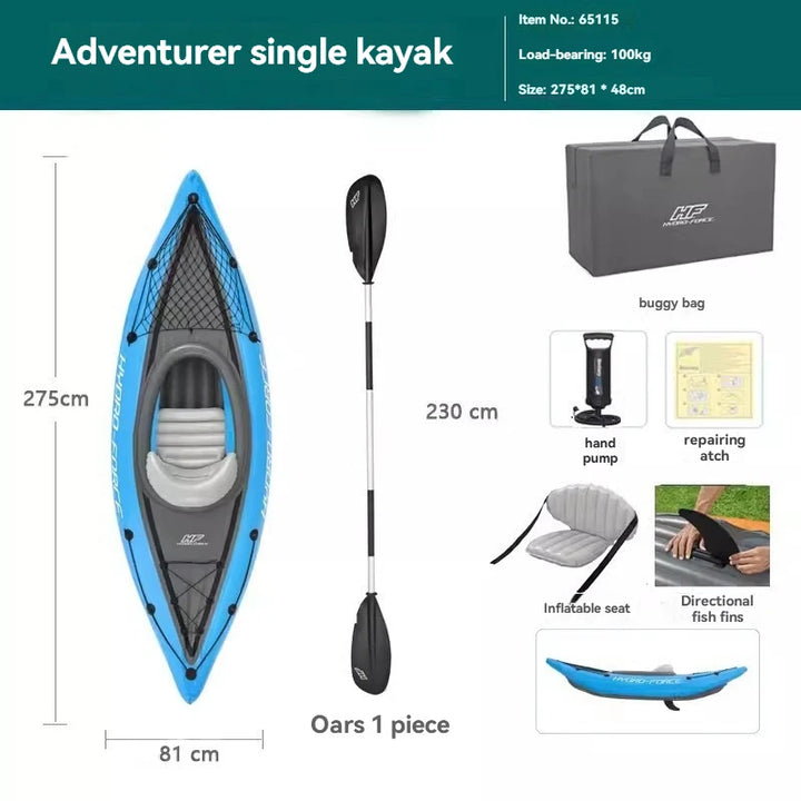 Kayak Individual y Doble, Bote Inflable de Goma, Bote de Pesca, Canoa