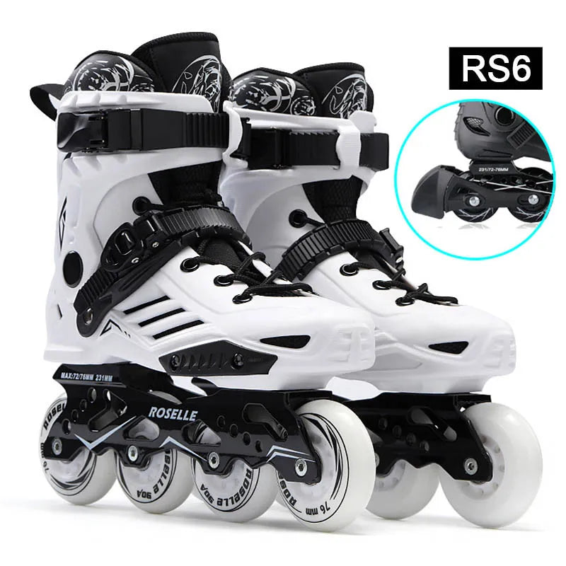 Roselle-Patines en línea profesionales para adultos y niños, zapatos de patinaje, Slalom, deslizantes, talla 35 a 46