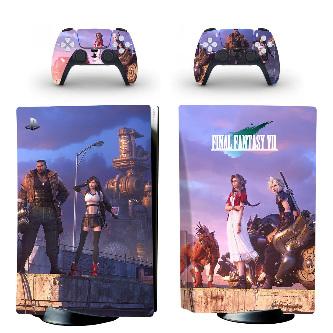 Adhesivo protector de vinilo para consola PS5 y 2 mandos, diseño de Final Fantasy (versión disco)