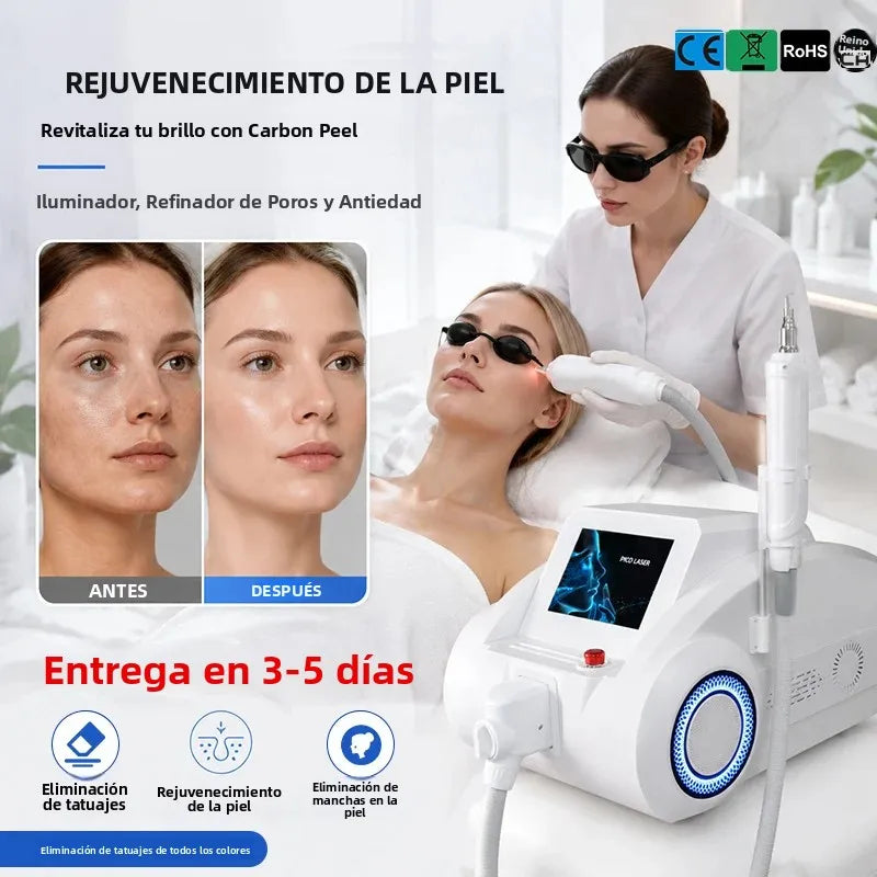 Nueva Versión Mejorada, Máquina de Terapia Láser Nd Yag Q-Switched en Oferta, Eliminación de Tatuajes, Eliminación de Arrugas, Peeling de Carbono, 5 Cabezales de Operación