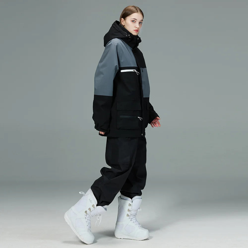 Monos de esquí y Snowboard para hombres y mujeres, traje de esquí térmico impermeable a prueba de viento, conjunto de chaqueta y pantalones de montaña, nuevo, Invierno