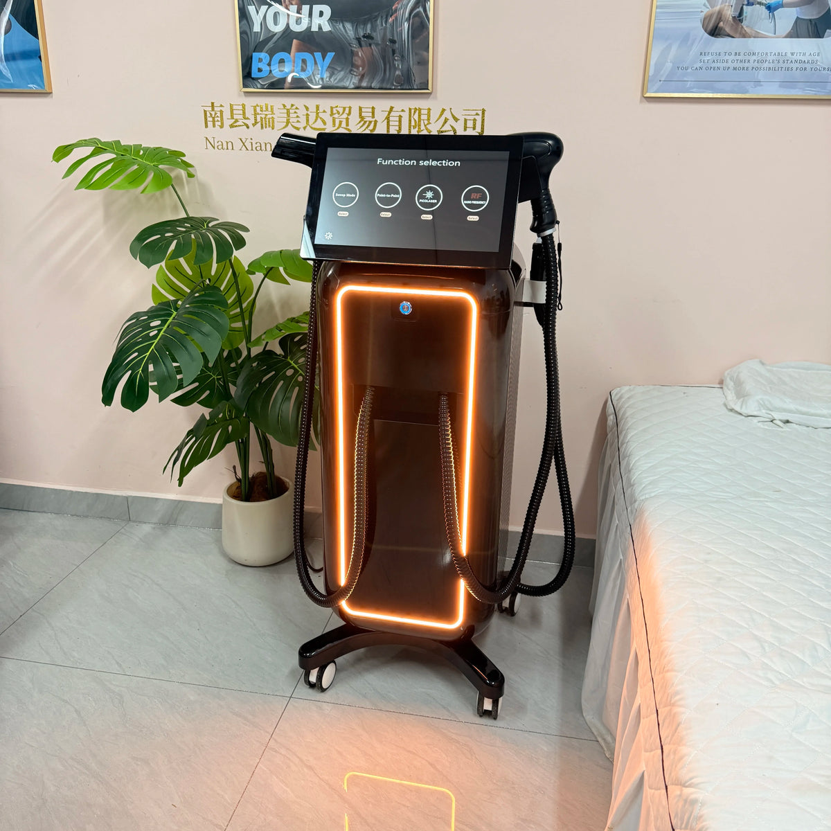 Dispositivo profesional de depilación láser de diodo 4 en 1 de 5000 W con 4 longitudes de onda, IPL y dispositivo de fotorejuvenecimiento Pico RF
