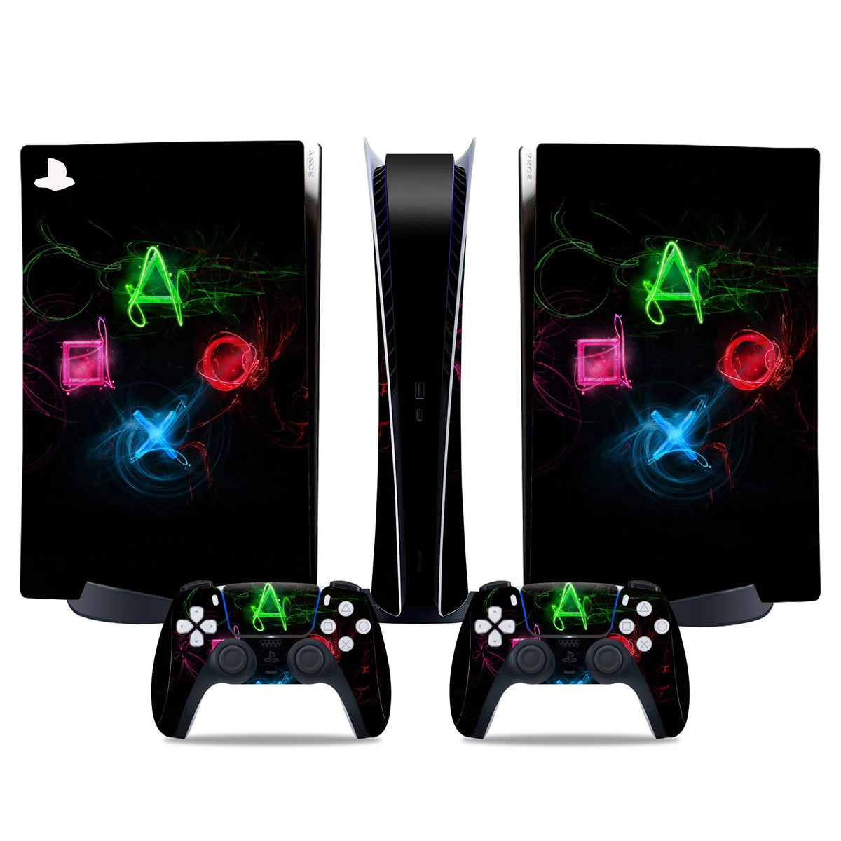 Skin Sticker for PS5 Digital Decorative Vinyl Decal Full Cover Wrap for Game Console and 2 Controllers