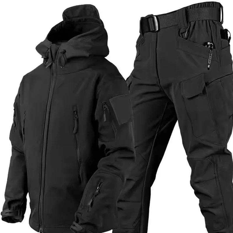 Chaquetas impermeables de lana SoftShell para hombre, abrigos con capucha para pesca, senderismo, Camping, escalada, pantalones de esquí, Otoño e Invierno
