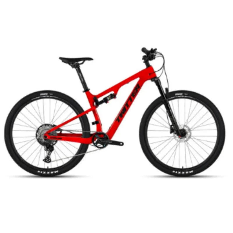 Bicicleta de montaña de fibra de carbono TWITTER OVERLORD, transmisión M6100 de 12 velocidades, frenos de disco hidráulicos MT200, ruedas de 29/27.5*2.1, bicicleta de montaña MTB Vtt