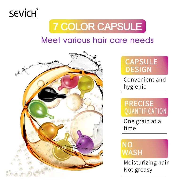 30 Uds. Cápsula de vitamina para el cabello antipérdida, aceite complejo de queratina, suero para el cabello suave y sedoso, mascarilla para el cabello, reparación de Frizz dañado Sevich