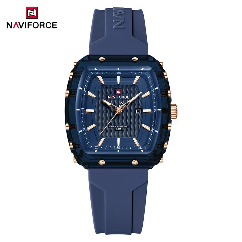 Reloj de mujer NAVIFORCE de cuarzo con calendario, resistente al agua 30M, elegante reloj de pulsera de lujo para uso diario, reloj para dama.