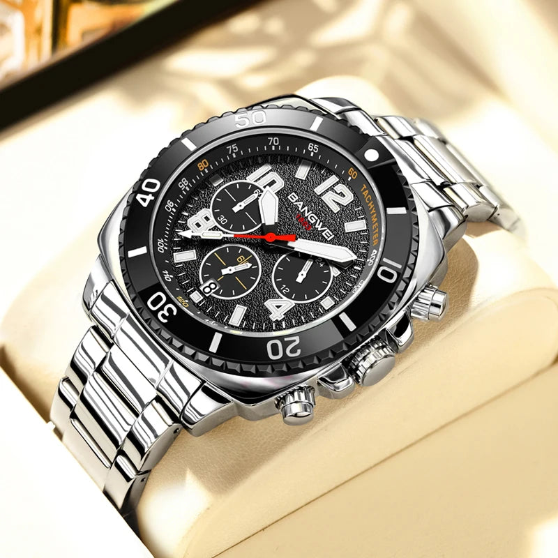 Reloj militar impermeable para hombre BANGWEI Reloj de pulsera de cuarzo Reloj deportivo Reloj de negocios para hombre Relogios Masculino