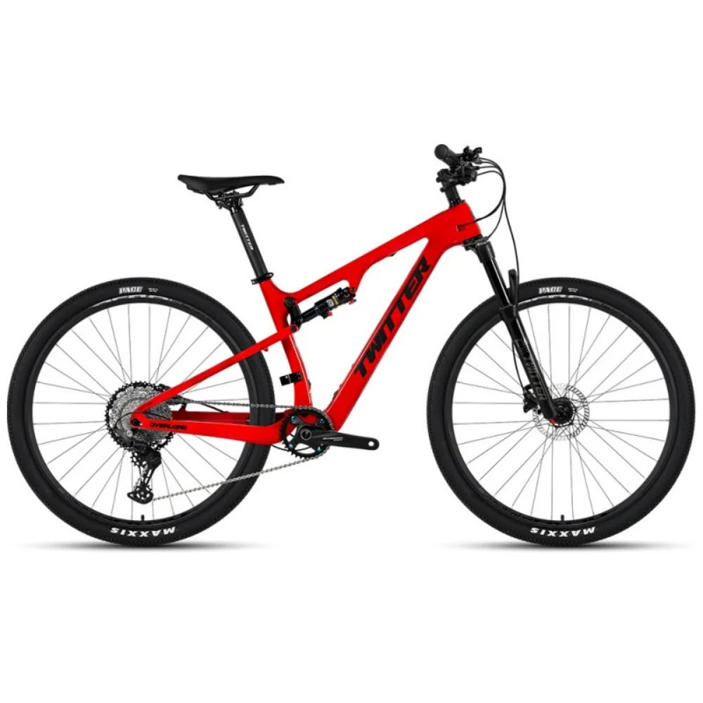 Bicicleta de montaña de fibra de carbono TWITTER OVERLORD, transmisión M6100 de 12 velocidades, frenos de disco hidráulicos MT200, ruedas de 29/27.5*2.1, bicicleta de montaña MTB Vtt