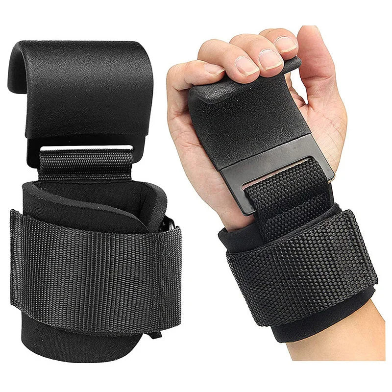 Ganchos de agarre para levantamiento de pesas con correas de muñeca, correas de barra para gimnasio, correas de gancho para levantamiento de pesas, correas para dominadas, guantes de levantamiento de potencia