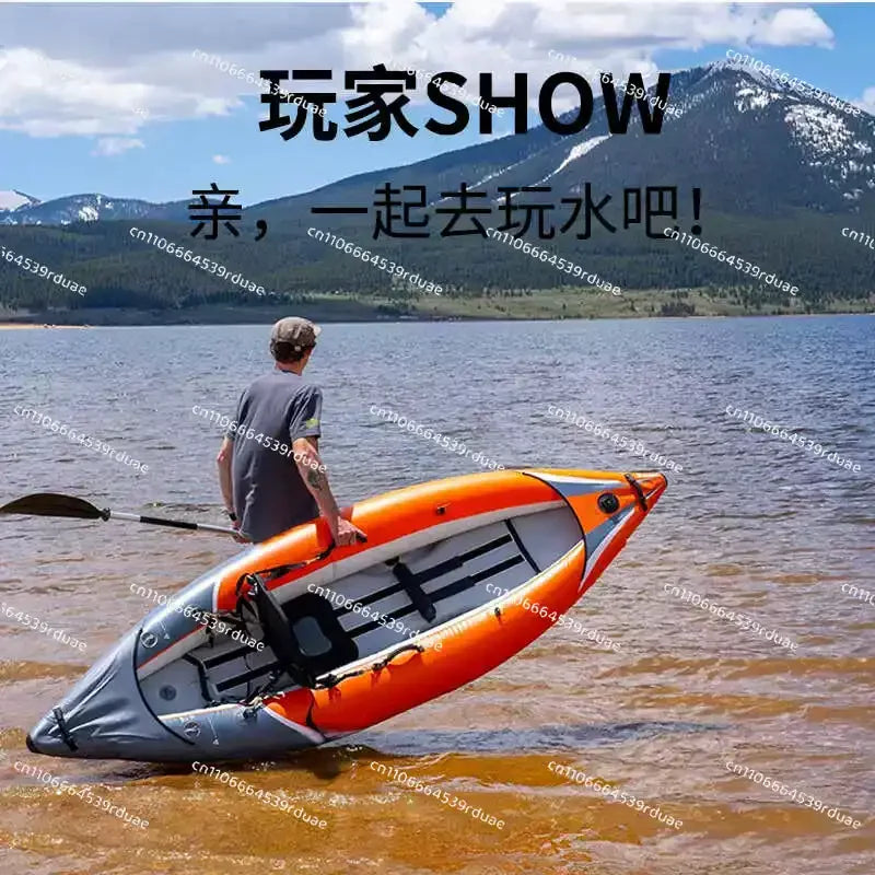 Kayak Inflable Plegable para Exteriores, Bote de Goma, Bote de Asalto, Aventura, Canoa Individual o Doble, Bote de Pesca