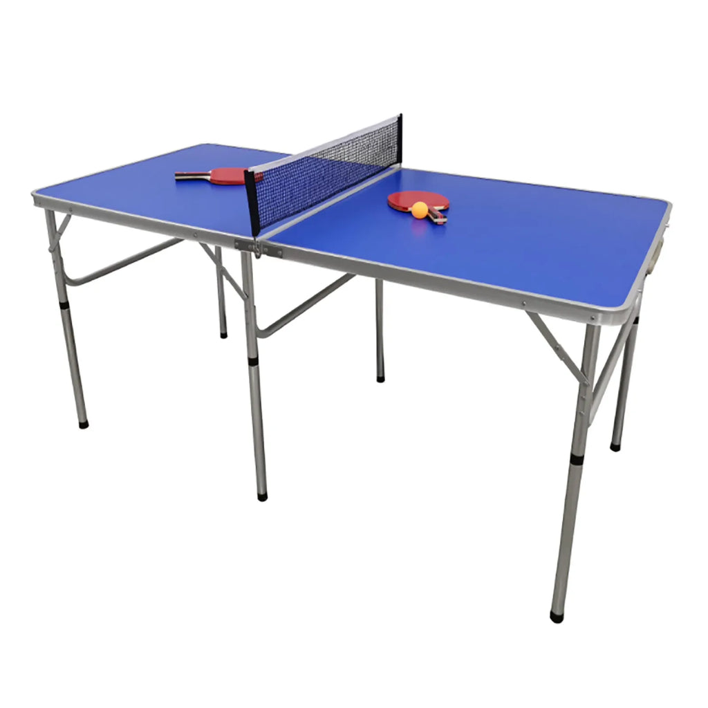 Mesa de Ping Pong Plegable con Raquetas y Pelotas, Diseño que Ahorra Espacio, Alta Capacidad de Carga, Uso Interior/Exterior, Asa de Transporte Fácil