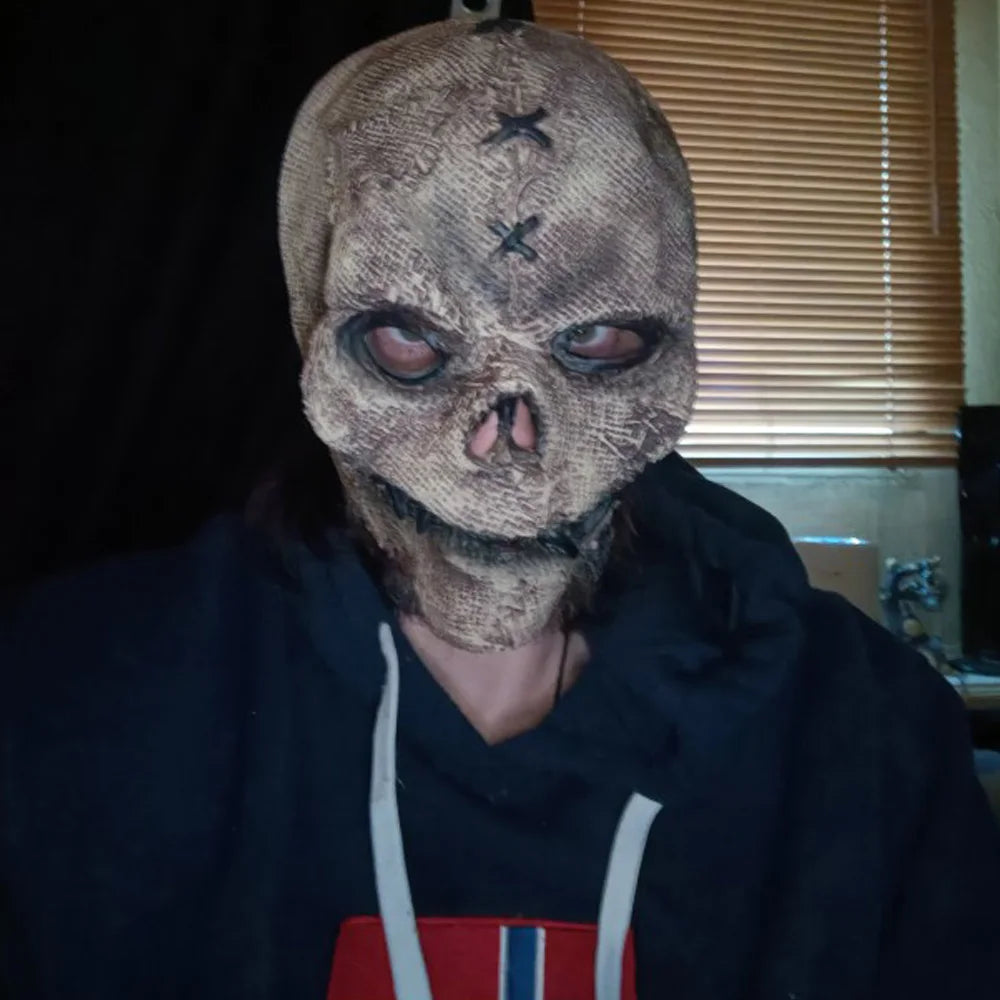 Máscara de calavera de asesino de terror para Halloween, disfraz de esqueleto aterrador para cosplay, accesorios de disfraz para fiesta de Halloween, casco de látex para casa embrujada y bar al aire libre