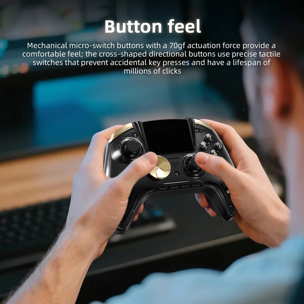 Controlador de Juegos Inalámbrico con Pantalla Interactiva Anbernic RG G01 Compatible con PC/Steam/Linux/Android/Switch/iOS con Efecto Hall