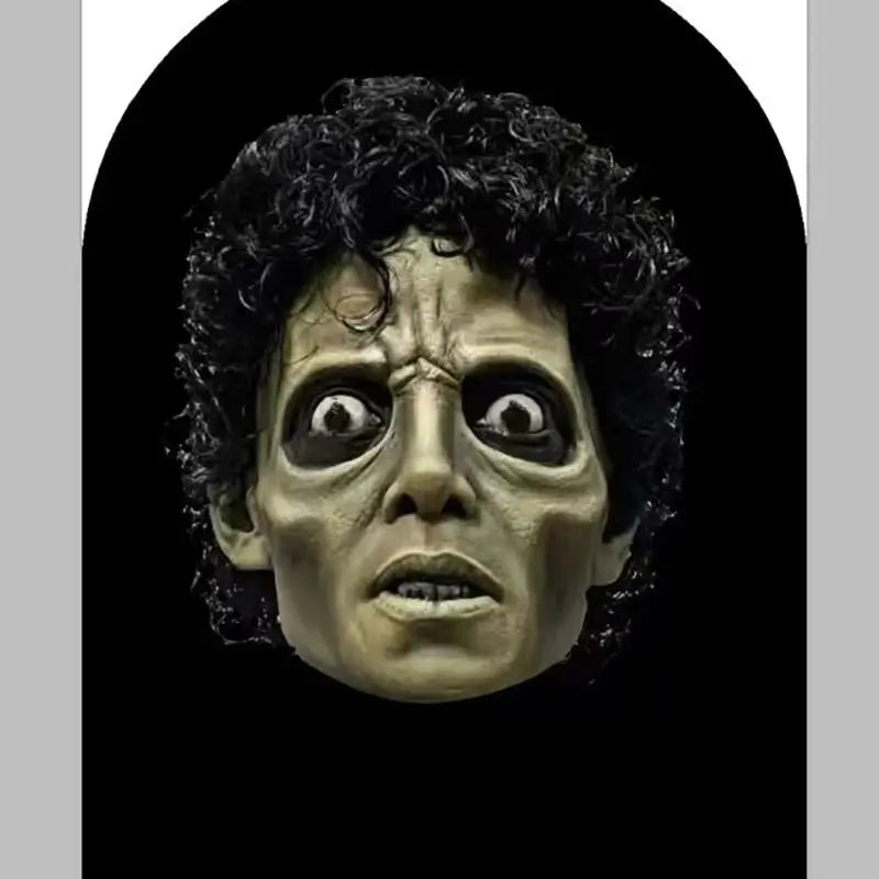 Máscara de látex de Michael Jackson, estilo zombie de terror, realista y aterradora, para cosplay, máscara completa para la cabeza, para Halloween, fiestas, carnaval, hombres y mujeres