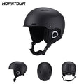 Casco de esquí Horntour para hombre y mujer, con lentes de nieve integradas, equipo de seguridad para esquí en exteriores, ideal para mantenerse abrigado.