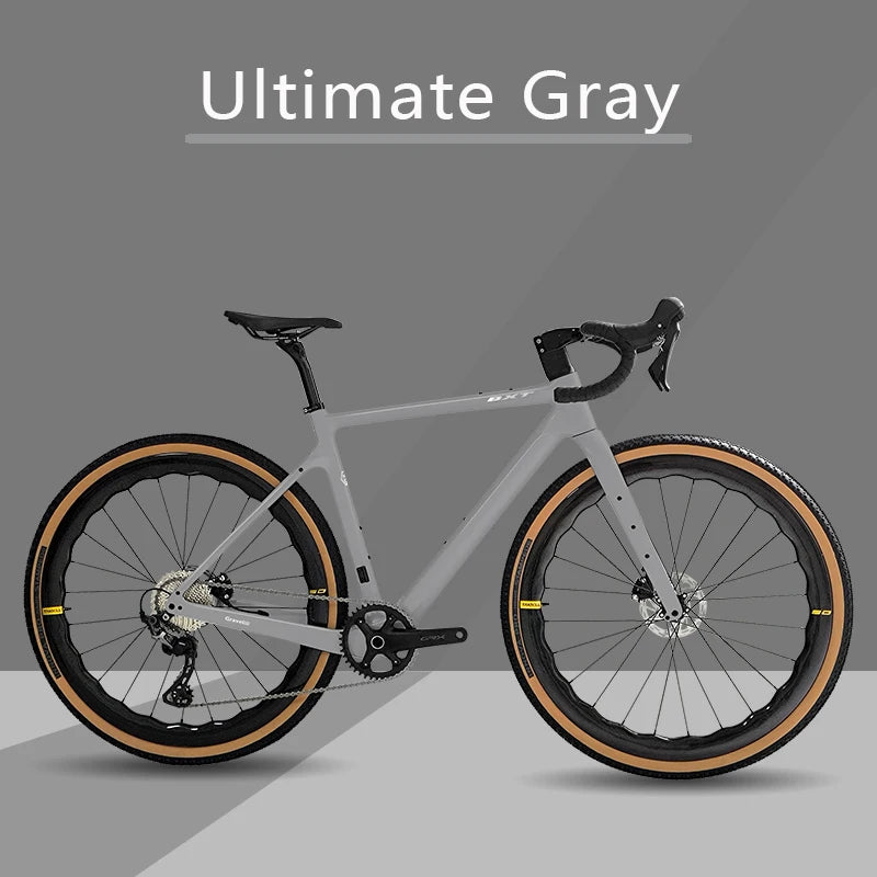 Bicicleta de gravel BXT 700C de fibra de carbono, 11 velocidades GRX-600, ruedas de carbono, manillar de carbono, bicicleta de carretera de gravel completa