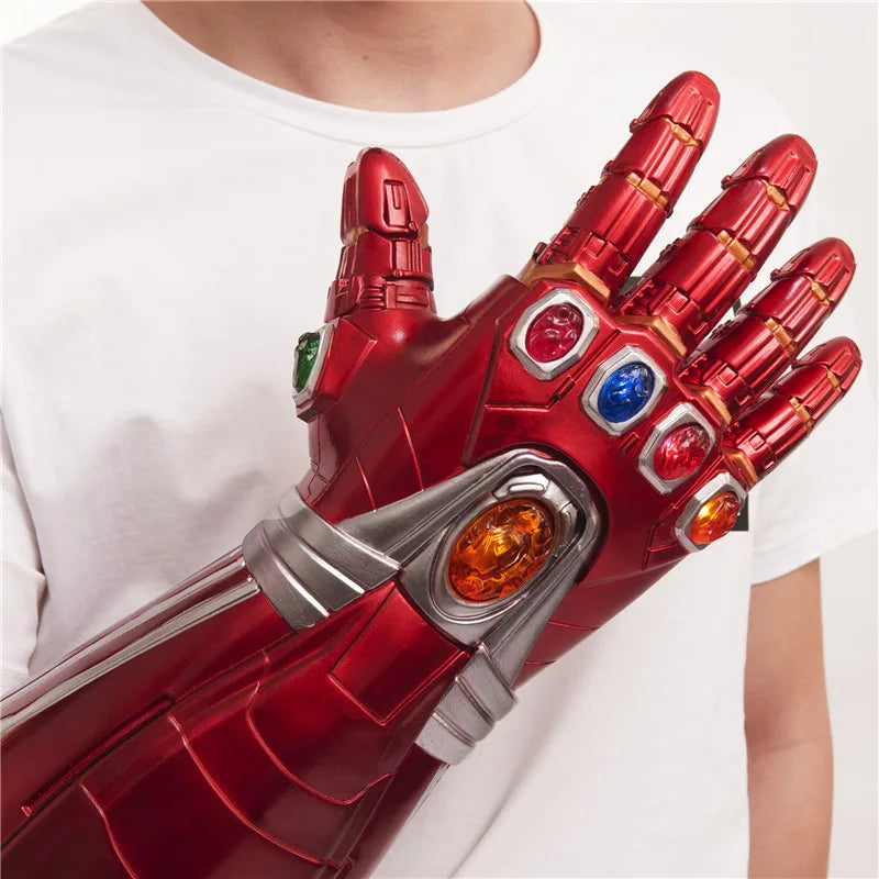 Guante de Iron Man de Marvel, guantes con luz LED 1:1, Thanos, vengadores, superhéroe, guantelete, héroe, Thor, Capitán América, Cosplay, regalo para niños