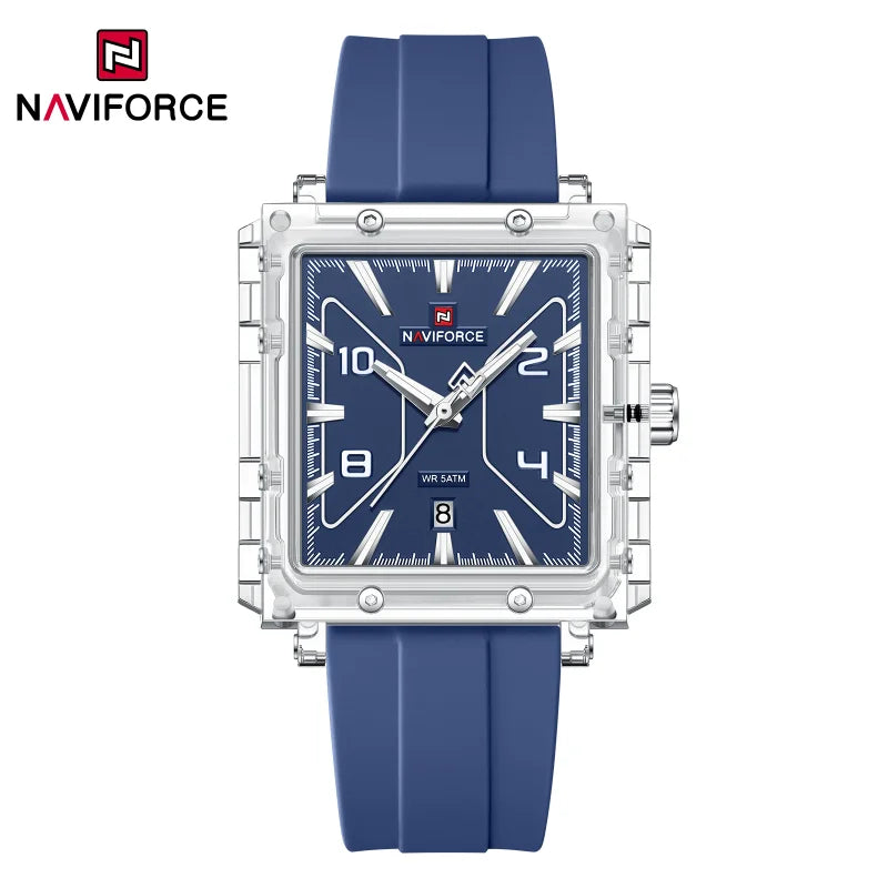 Reloj de cuarzo para hombre NAVIFORCE de alta calidad, resistente al agua 50M, deportivo, con visualización de fecha, correa de silicona y manecillas luminosas, regalo para chico, Reloj Hombre