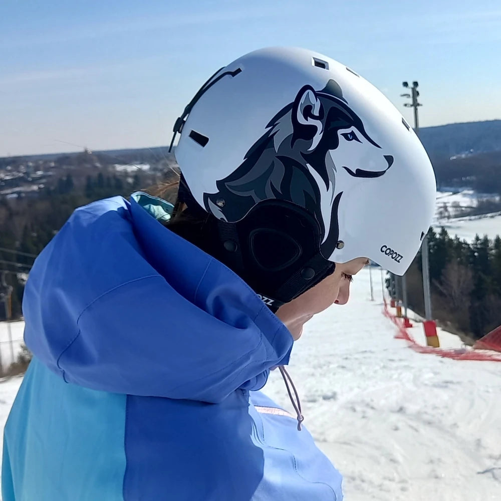 COPOZZ nuevo casco de esquí Unisex certificado medio cubierto casco de esquí antiimpacto para adultos y niños casco de Snowboard de seguridad para la nieve