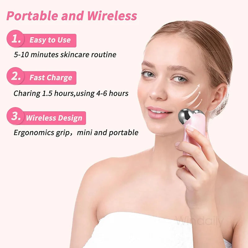 Rodillo masajeador Facial EMS, máquina de Estiramiento Facial de microcorriente, masajeador con rodillo Facial en V, rejuvenecimiento de la piel, dispositivo de belleza antiarrugas