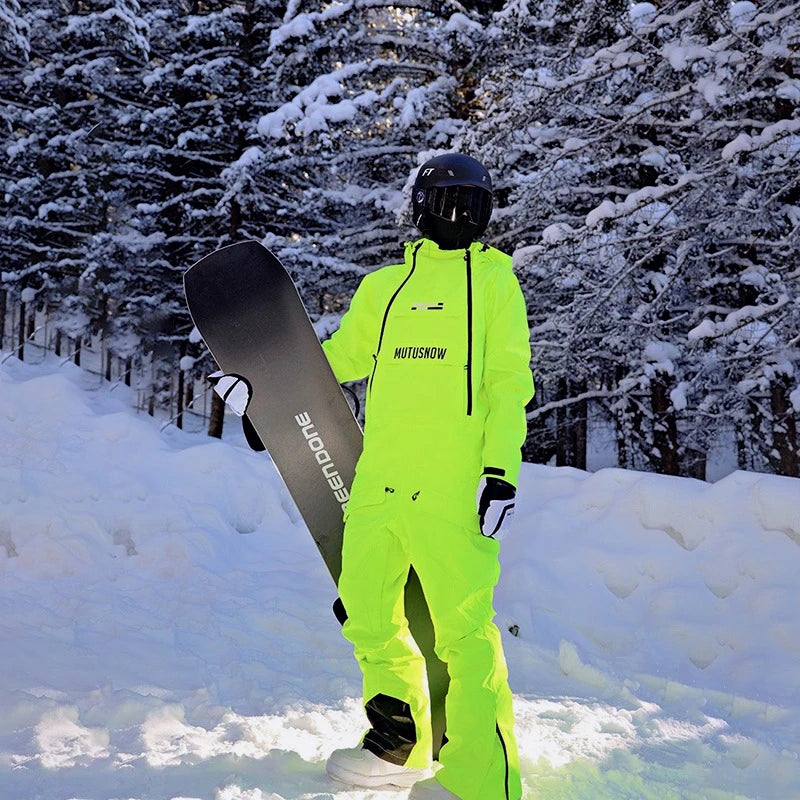 Trajes de Esquí de Una Pieza para Invierno, Overoles para Mujer, Chaqueta de Snowboard Nueva para Hombre, Conjunto de Esquí Cálido, Impermeable y Resistente al Viento