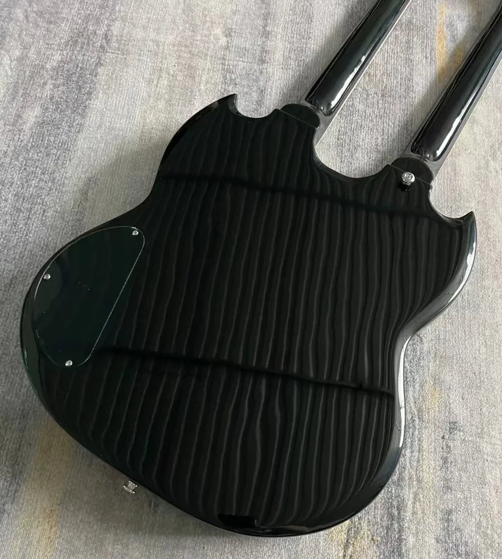 Guitarra eléctrica de doble cabezal con cuerpo de caoba, diapasón de palisandro, 12 cuerdas + 6 cuerdas